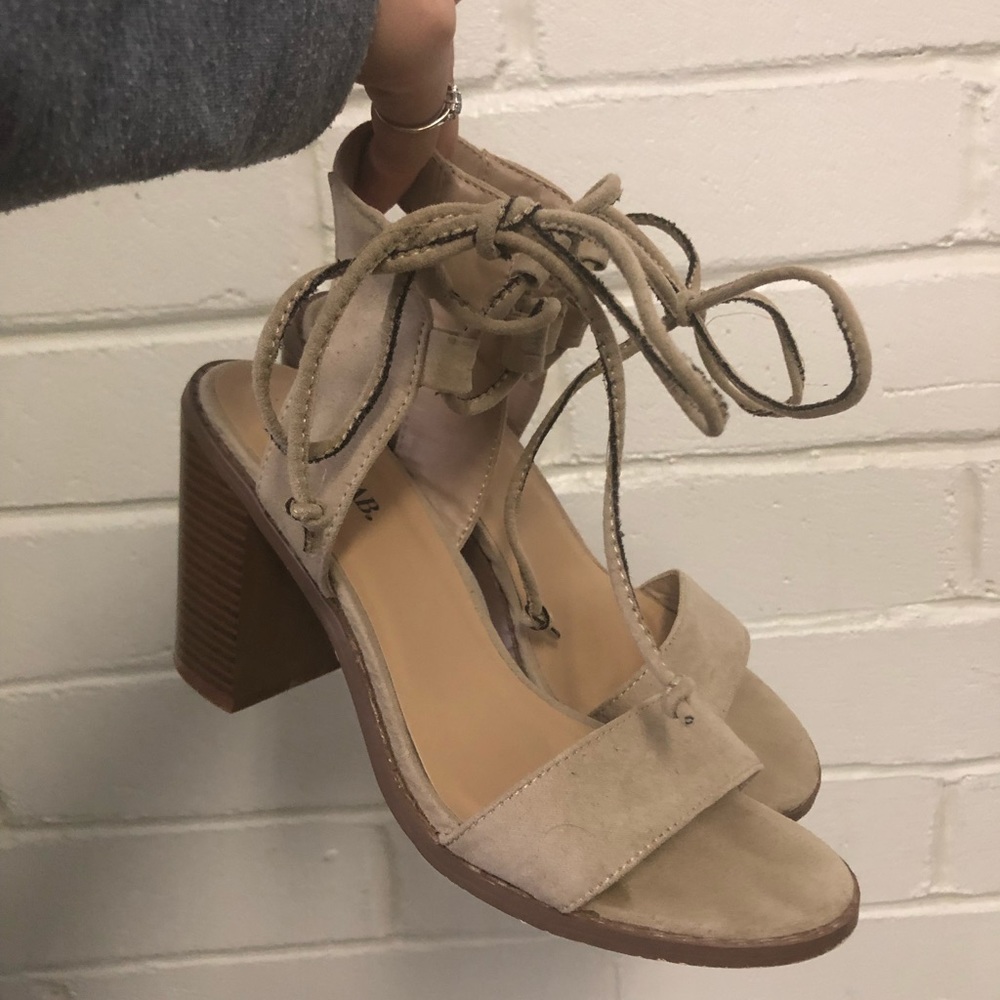 JustFab lace-up heeled sandals